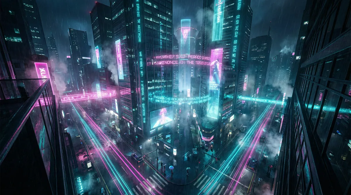 无修肉动漫在线观看影片 竖屏短剧平台首页背景 - 赛博朋克都市夜景